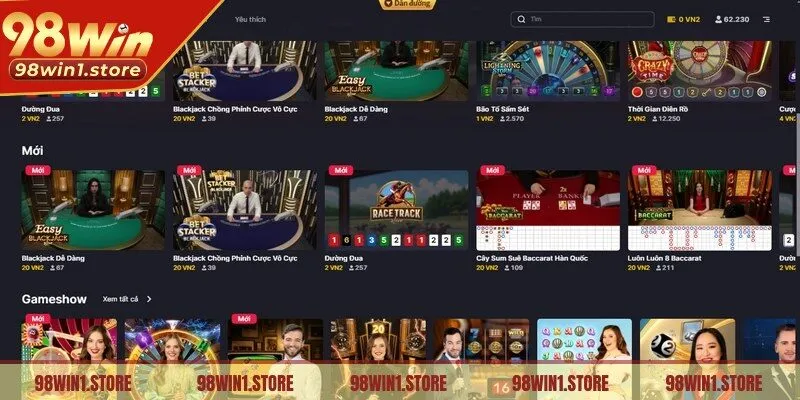 Evolution Gaming 98win mang đến nhiều siêu phẩm nôt bật